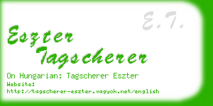 eszter tagscherer business card